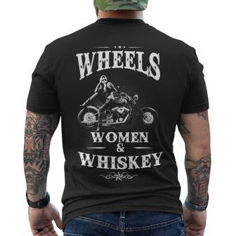 Wheels Woman & Whiskey Men's Crewneck Short Sleeve Back Print T-shirt - Seseable