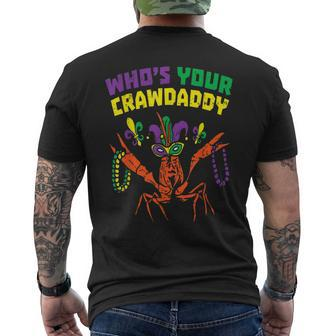 Whos Your Crawdaddy Crawfish Jester Beads Mardi Gras Men's T-shirt Back Print - Thegiftio