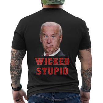Wicked Stupid Funny Joe Biden Boston Men's Crewneck Short Sleeve Back Print T-shirt - Monsterry