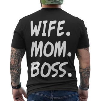 Wife Mom Boss Mommy Is The Boss Men's Crewneck Short Sleeve Back Print T-shirt - Monsterry