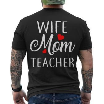 Wife Mom Teacher Tshirt Men's Crewneck Short Sleeve Back Print T-shirt - Monsterry CA
