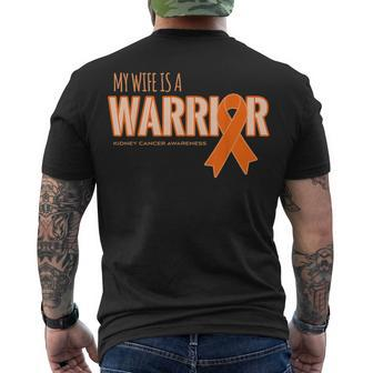 My Wife Is A Warrior - Kidney Cancer Awareness Men's T-shirt Back Print - Seseable