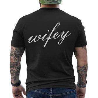 Wifey Logo Tshirt Men's Crewneck Short Sleeve Back Print T-shirt - Monsterry