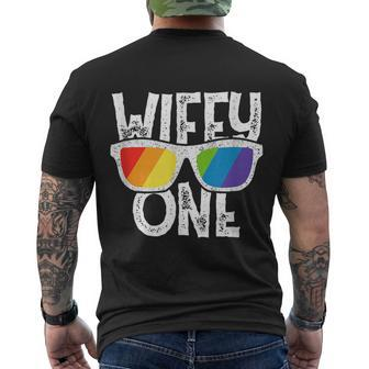 Wifey One Lesbian Pride Lgbt Bride Couple Men's Crewneck Short Sleeve Back Print T-shirt - Monsterry