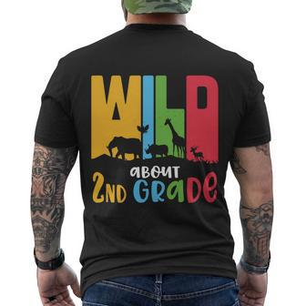 Wild About 2Nd Grade Back To School First Day Of School Men's Crewneck Short Sleeve Back Print T-shirt - Monsterry
