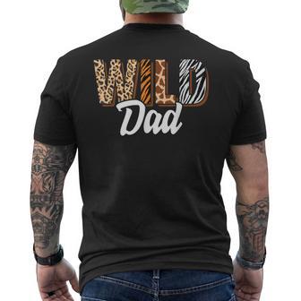 Wild Dad Zoo Born Two Be Wild B-Day Safari Jungle Animal Men's T-shirt Back Print - Thegiftio