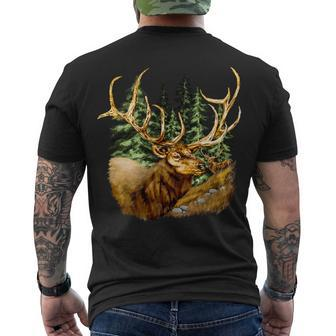 Wildlife - Elk Portrait Men's Crewneck Short Sleeve Back Print T-shirt - Monsterry AU