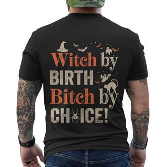 Witch By Birth Bitch By Choice Halloween Men's T-shirt Back Print - Thegiftio UK