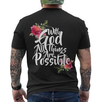 With God All Things Possible Tshirt Men's Crewneck Short Sleeve Back Print T-shirt - Monsterry DE