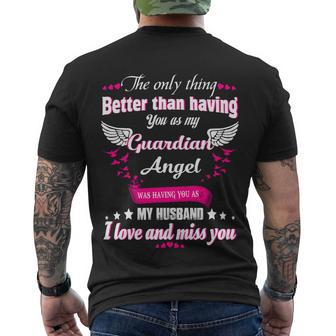 For Wives Loss Husband In Memorial Loving Husband In Heaven Men's T-shirt Back Print - Thegiftio UK