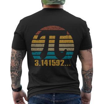 Womens Retro Vintage Pi Day 314 Silhouette Symbol Pi Math Geek Men's Crewneck Short Sleeve Back Print T-shirt - Monsterry DE