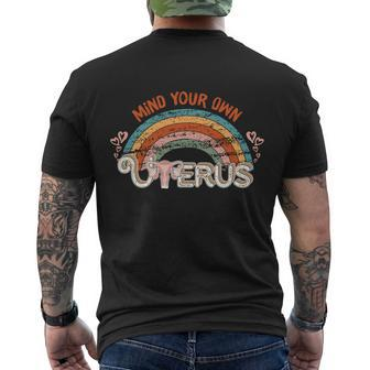Womens Rights 1973 Pro Roe Vintage Mind You Own Uterus Men's Crewneck Short Sleeve Back Print T-shirt - Monsterry DE