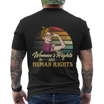 Womens Rights Are Human Rights Feminism Protect Feminist Men's Crewneck Short Sleeve Back Print T-shirt - Monsterry UK