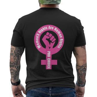 Womens Rights Are Human Rights Pro Choice Men's Crewneck Short Sleeve Back Print T-shirt - Monsterry AU