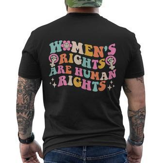 Womens Rights Are Human Rights Pro Choice Pro Roe Men's Crewneck Short Sleeve Back Print T-shirt - Monsterry UK