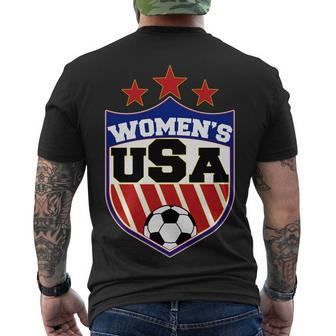 Womens Soccer Usa Emblem Men's Crewneck Short Sleeve Back Print T-shirt - Monsterry