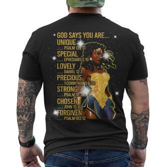 Wonder Black Woman Black Strong Woman Men's T-shirt Back Print - Thegiftio UK
