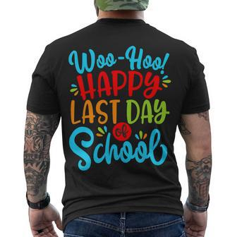 Woo Hoo Happy Last Day Of School Fun Teacher Student V2 Men's T-shirt Back Print - Seseable
