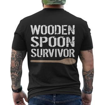 Wooden Spoon Survivor Tshirt Men's Crewneck Short Sleeve Back Print T-shirt - Monsterry