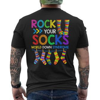 World Down Syndrome Day Rock Your Socks Awareness Men's T-shirt Back Print - Thegiftio UK