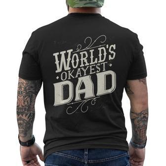 Worlds Okayest Dad Men's Crewneck Short Sleeve Back Print T-shirt - Monsterry DE