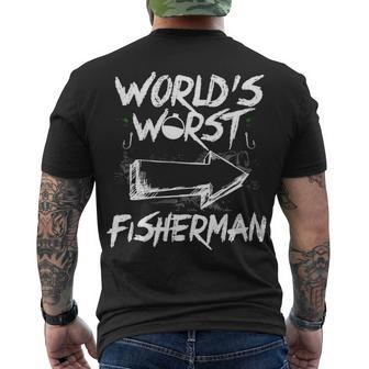 Worlds Worst Fisherman Men's Crewneck Short Sleeve Back Print T-shirt - Seseable