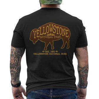 Yellowstone National Park Est 1872 Buffalo Logo Tshirt Men's Crewneck Short Sleeve Back Print T-shirt - Monsterry