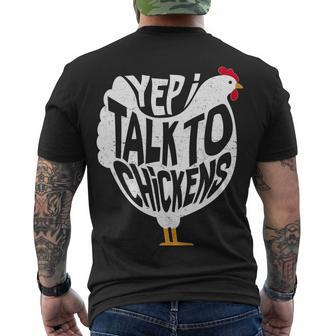 Yep I Talk To Chickens Tshirt Men's Crewneck Short Sleeve Back Print T-shirt - Monsterry CA