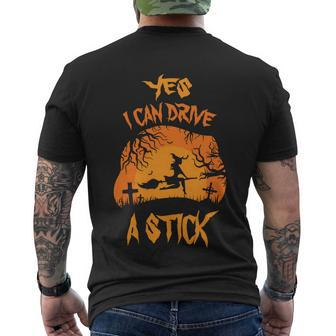Yes I Can Drive A Stick Halloween Quote V3 Men's Crewneck Short Sleeve Back Print T-shirt - Monsterry AU