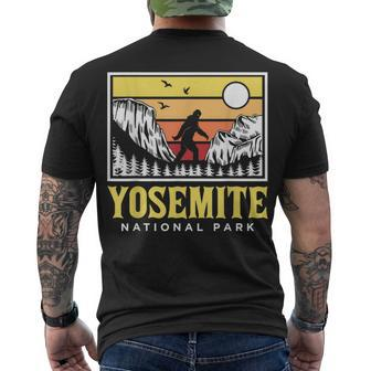 Yosemite National Park Us Bigfoot Sasquatch Yeti Men's T-shirt Back Print - Seseable