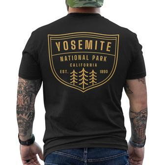 Yosemite National Park Vintage Souvenir Retro Men's T-shirt Back Print - Seseable