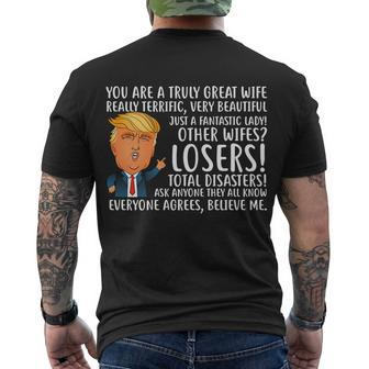 You Are A Truly Great Wife Donald Trump Tshirt Men's Crewneck Short Sleeve Back Print T-shirt - Monsterry