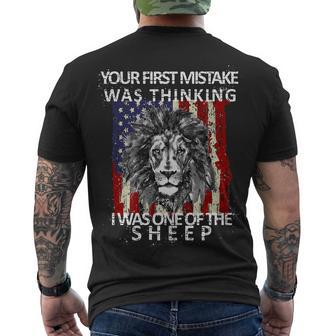 Your First Mistake Was Thinking I Was One Of The Sheep V2 Men's Crewneck Short Sleeve Back Print T-shirt - Monsterry UK