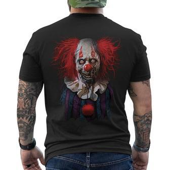 Zombie Clown Tshirt Men's Crewneck Short Sleeve Back Print T-shirt - Monsterry UK