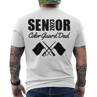 2023 Senior Color Guard Dad Flag Marching Band Parent Helper Men's T-shirt Back Print - Thegiftio UK