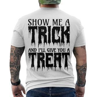 Adult Halloween Costume Party Show Me A Trick Men's T-shirt Back Print - Seseable