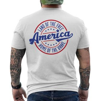 America Land Of The Free Home Of The Brave V2 Men's T-shirt Back Print - Thegiftio UK