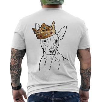 American Hairless Terrier Dog Wearing Crown Men's Back Print T-shirt | Mazezy
