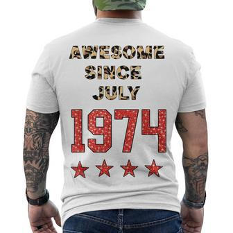 Awesome Since July 1974 Leopard 1974 July Birthday Men's T-shirt Back Print - Seseable