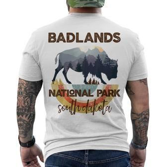 Badlands National Park Vintage South Dakota Yellowstone Men's T-shirt Back Print - Seseable