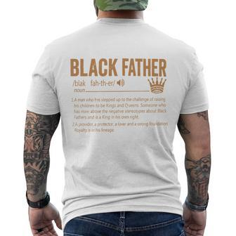 Black Father The Man The Myth The Legend Blackfather Dad Daddy Grandpa Grandfath Men's Crewneck Short Sleeve Back Print T-shirt - Monsterry UK