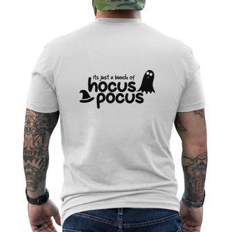 Black White Boo Its Just A Bunch Of Hocus Pocus Halloween Men's T-shirt Back Print - Seseable