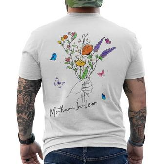 Blessed Mother-In-Law Flowers Floral Men's T-shirt Back Print - Thegiftio UK