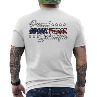 Bold Flag Proud Space Force Grandpa Men's Back Print T-shirt | Mazezy