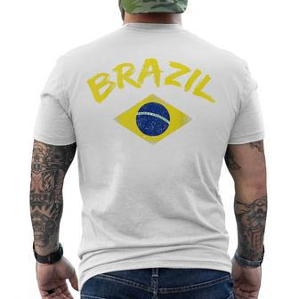 Brazil Brazilian National Flag Soccer Football Brazilian Men's T-shirt Back Print - Thegiftio UK