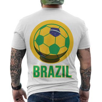 Brazil Soccer Football Brazilian Flag Men's T-shirt Back Print - Thegiftio UK