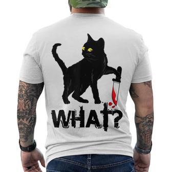 Cat What Murderous Black Cat With Knife Halloween Men's T-shirt Back Print - Seseable