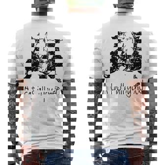 A Cat Is All You Need Black And White Cats Men's T-shirt Back Print - Thegiftio