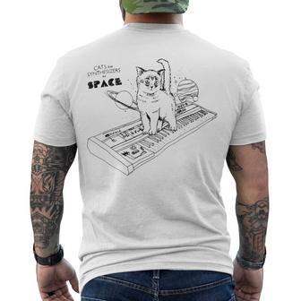 Cats On Synthesizers In Space Cat Owner Men's T-shirt Back Print - Seseable