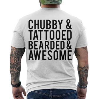 Chubby Tattooed Bearded And Awesome V2 Men's Crewneck Short Sleeve Back Print T-shirt - Seseable